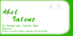 abel valent business card